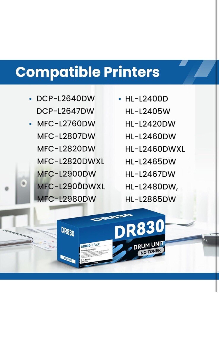 DR830 Drum Unit for Brother Printer Replacement for Brother DR830 DR-830 Drum…