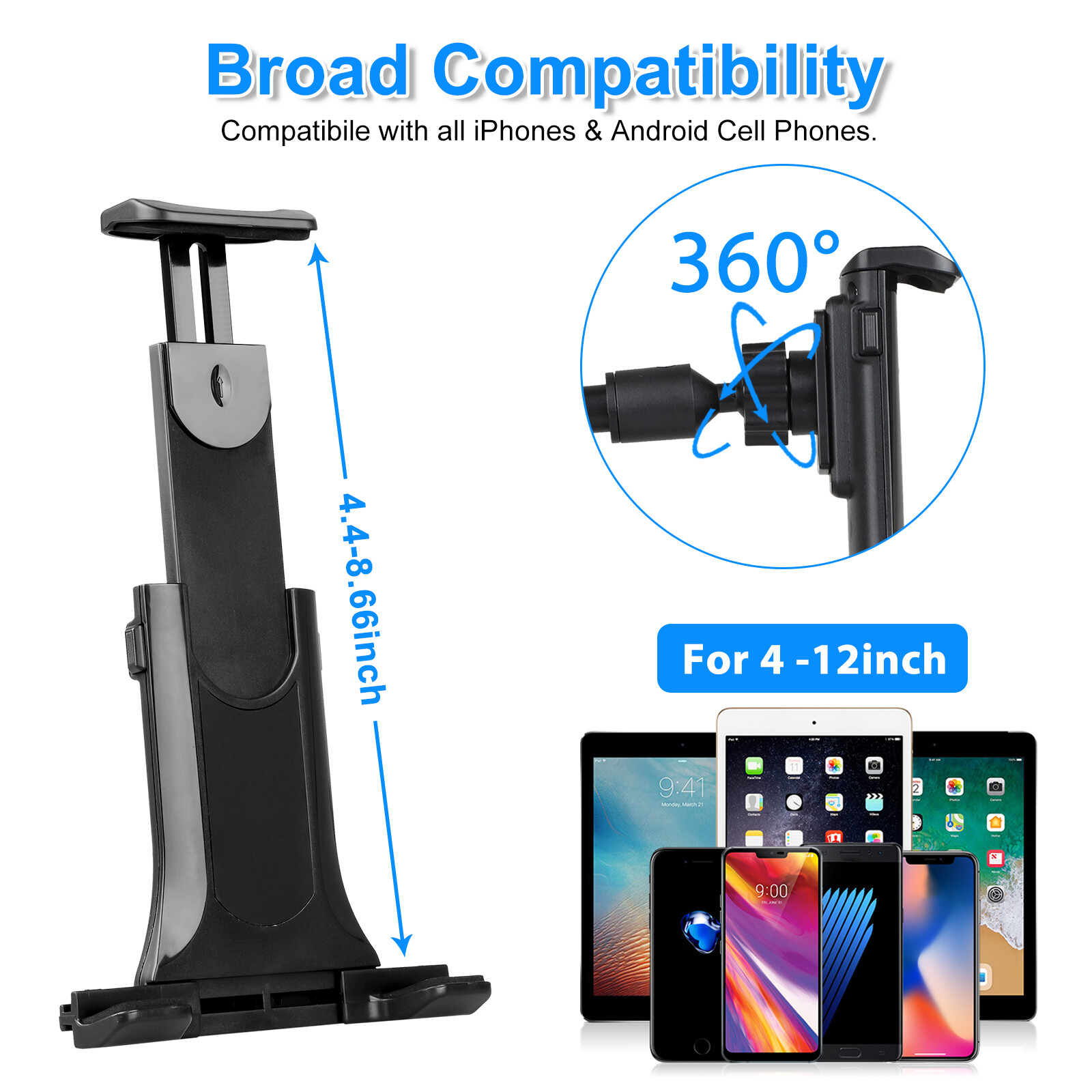 360° Universal Car Windshield Holder Desktop Mount for Cellphone Tablet iPad GPS