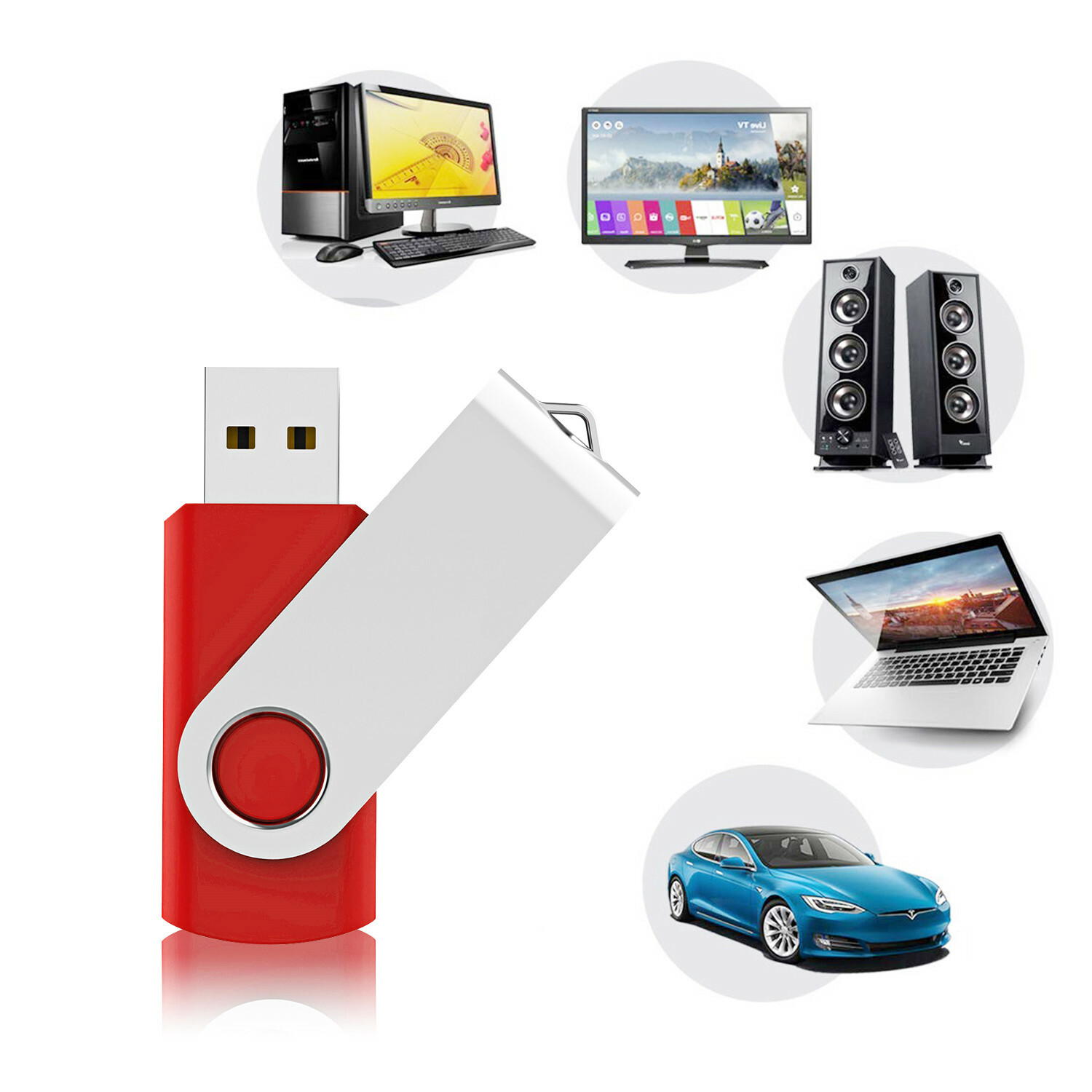 5/10Pack 1G 2G 4G 8G 16GB Swivel USB 2.0 Flash Pen Drive Folding Memory Sticks
