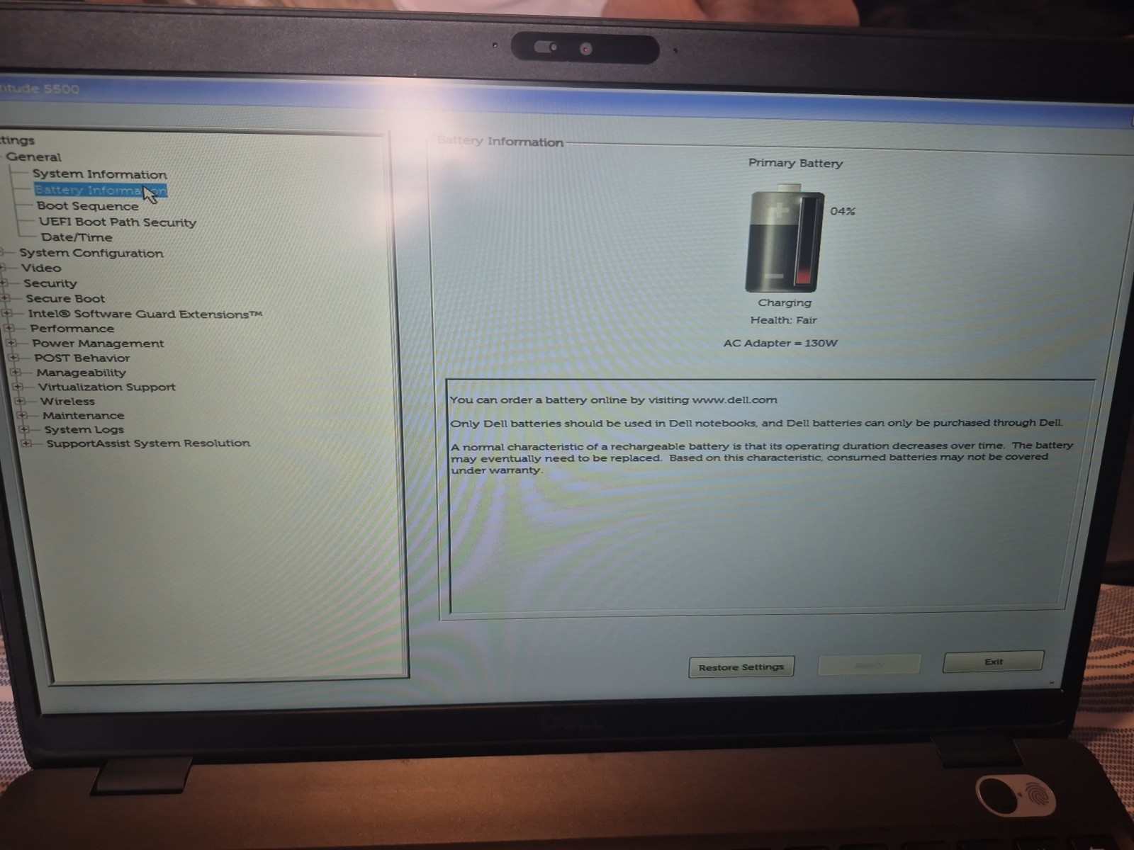 Dell Latitude 5500 Intel core i5-8365U @1.60GHz 16GB RAM NO DRIVE