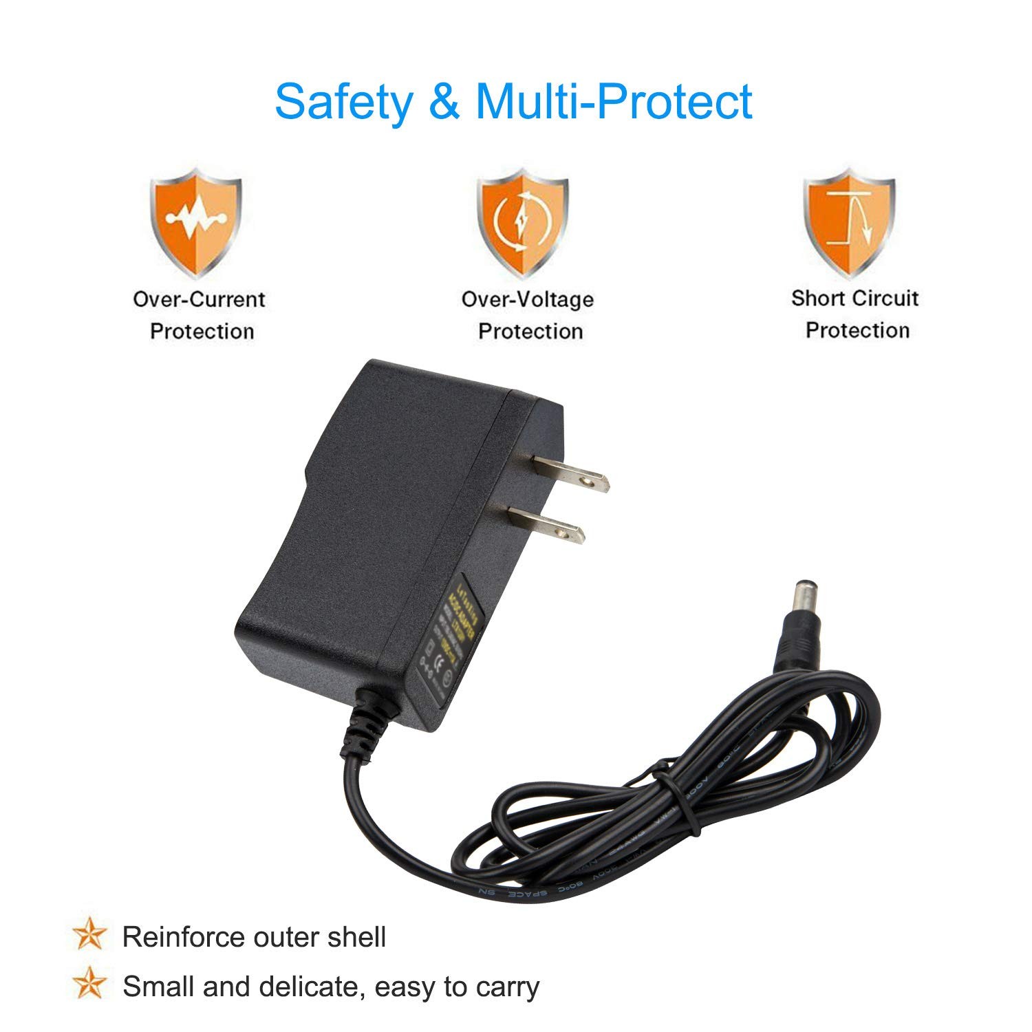 9V 500mA Power Supply – AC 100-240V to DC 0.5A Adapter Charger 4.5W for…
