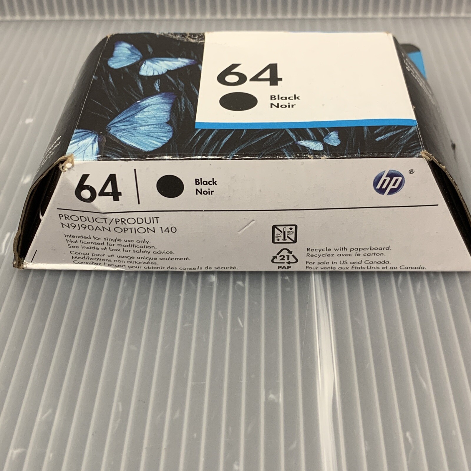 HP 64 Black Original Ink Cartridge, ~ 200 pages, N9J90AN#140 ~ NEW NOS EXP