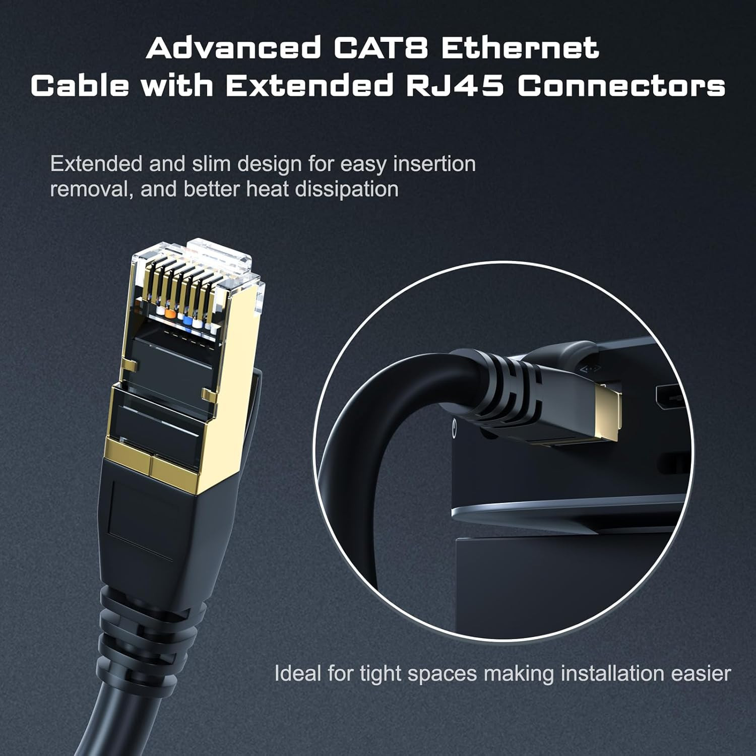 Dbillionda Cat 8 Ethernet Cable 40Gbps 2000Mhz, 6FT Supports Cat7 Cat6 Cat5E Cat
