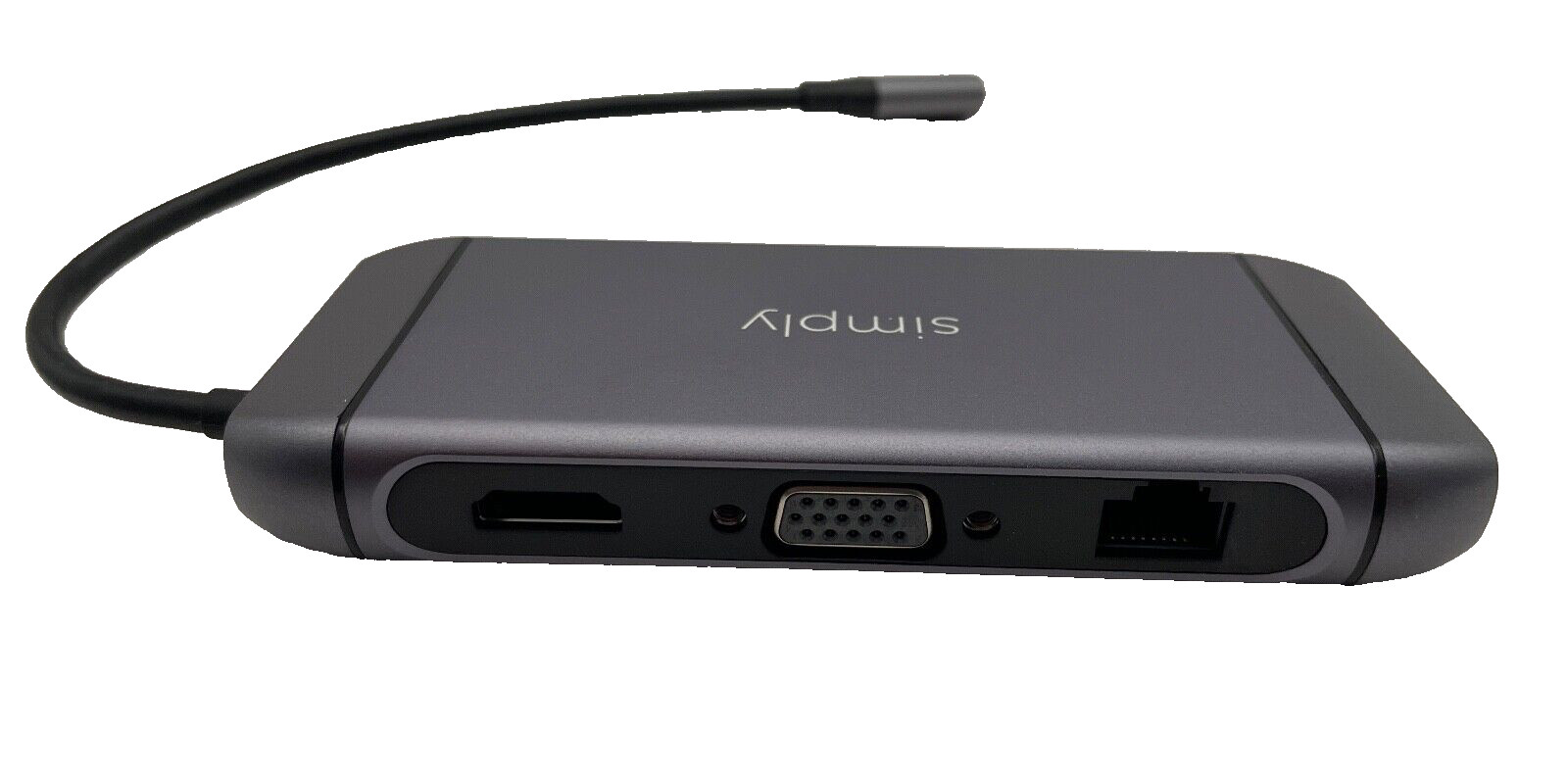 USB-C 9 port adapter BY CLIK, USB 3.0, VGA, HDMI, RJ45, SD/TF, Power Delivery