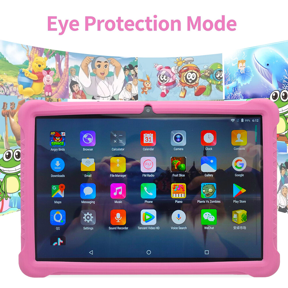 Kids Tablet 10 inch Android 12 Tablet for Kids 4+64GB Bluetooth WiFi Dual Camera