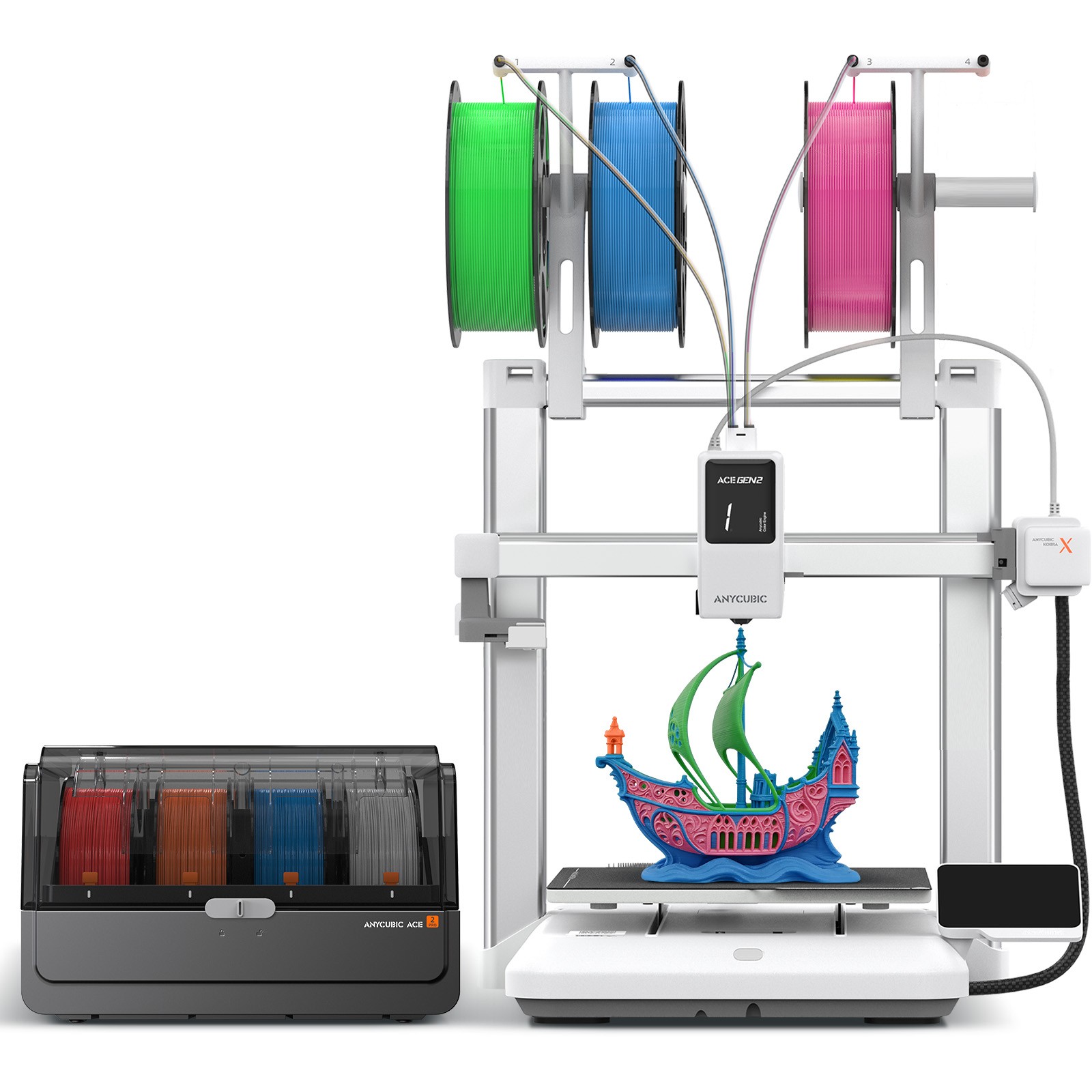 ANYCUBIC Kobra X Combo 3D Printer 7 Color Printing Soft & Hard Material Filament