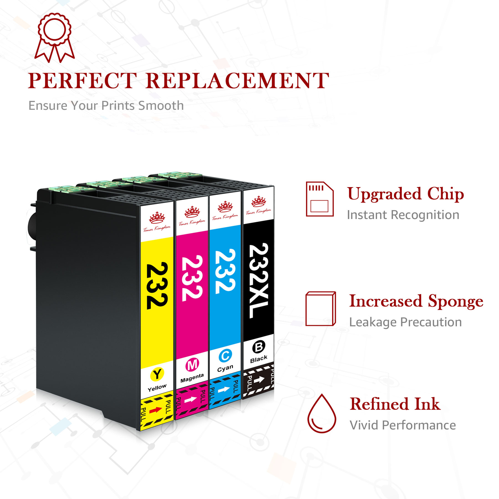232XL T232XL Black Ink Cartridges for Epson 232 WF-2930 WF-2950 XP-4200 XP-4205