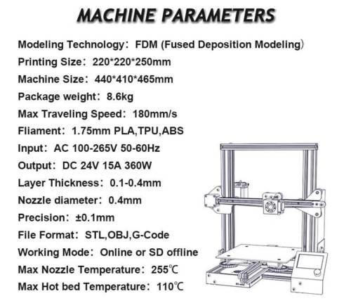 Used Creality Ender 3 3D Printer Fully Open Source Resume Printing for Beginnner