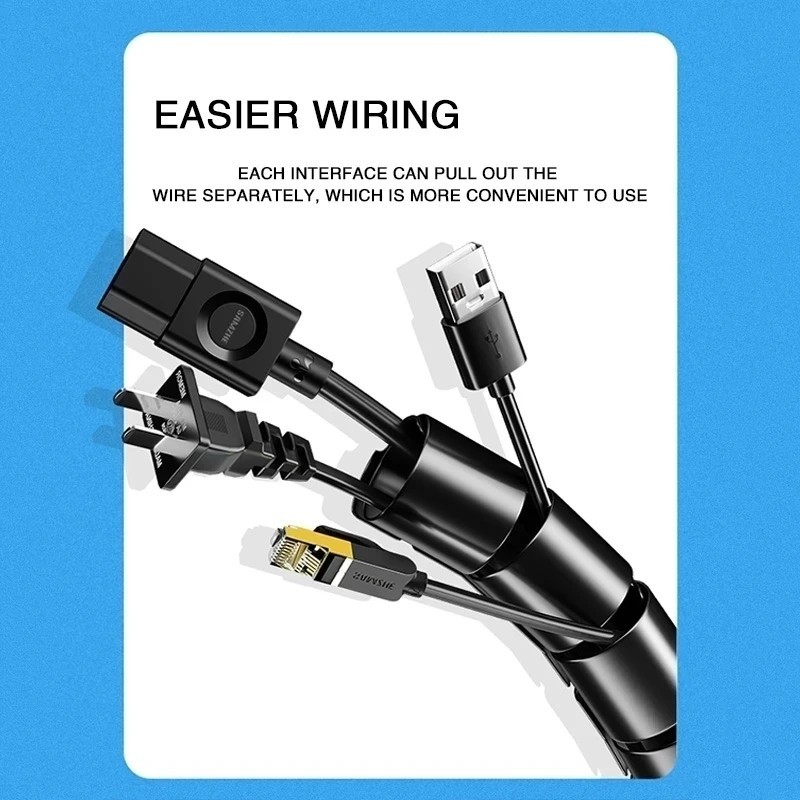 Cable Organizer Spiral Wrap Wire Protector 10/16mm Flexible Tube