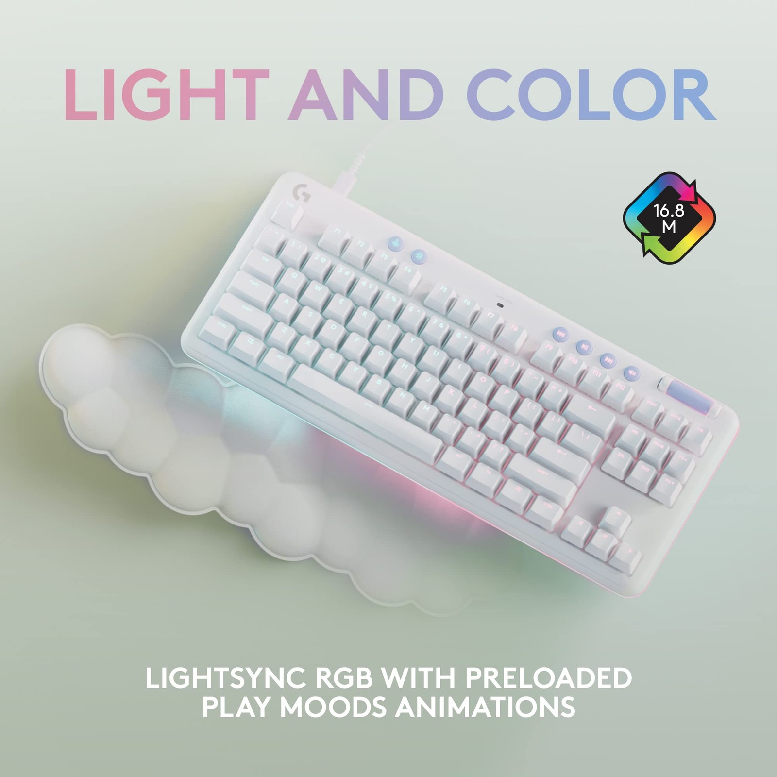 G713 Gaming Keyboard-OFF WHITE-US-USB-TACTILE 920-010413