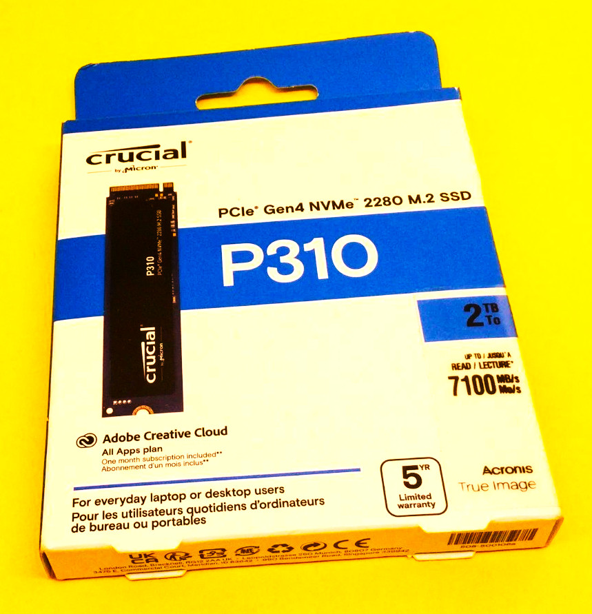 Crucial P310 2TB PCIe Gen4 NVMe M.2 2280 Internal SSD CT2000P310SSD8 New Sealed