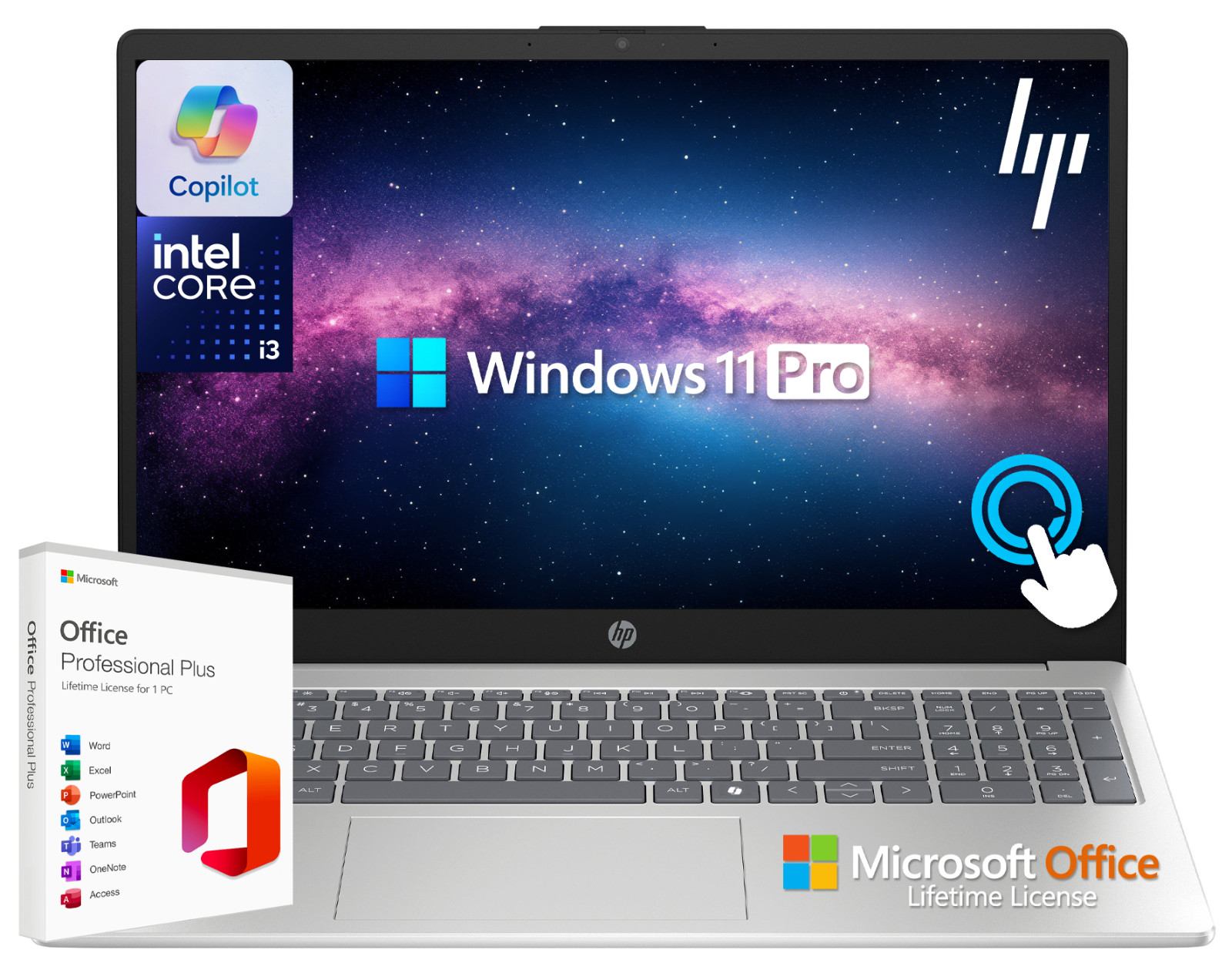 HP Laptop Computer 15.6″ Touchscreen 13th Gen Intel i3, Up to 32GB RAM & 1TB SSD