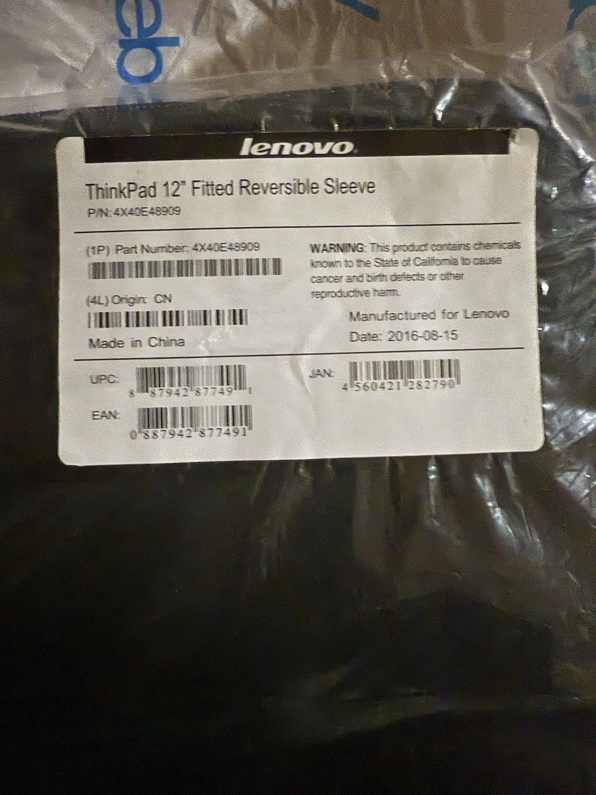 Original Lenovo Thinkpad Slim Sleeve Laptop Tablet Bag Case 12 Inch 12”
