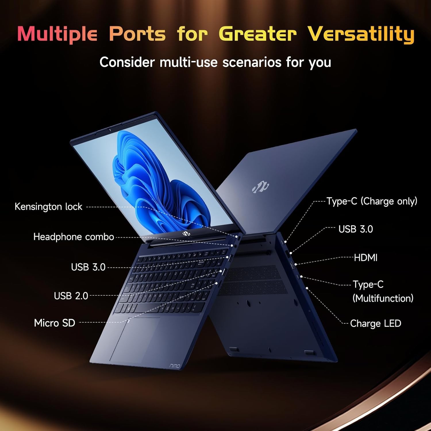 NIMO 15.6” IPS FHD-Laptop, AMD Ryzen 5, 8GB RAM 256GB SSD 4 Cores Up to 3.7GHz