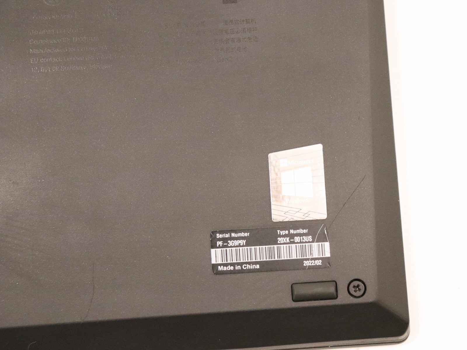 Lenovo ThinkPad T14 G2 14″ AMD Ryzen 5 Pro 5650U 16GB 256GB NVMe W11P – As is