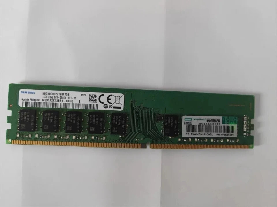 Compatible HPE 879507-B21 879527-091 2RX8 16GB DDR4 PC4-2666V UDIMM ECC Memory