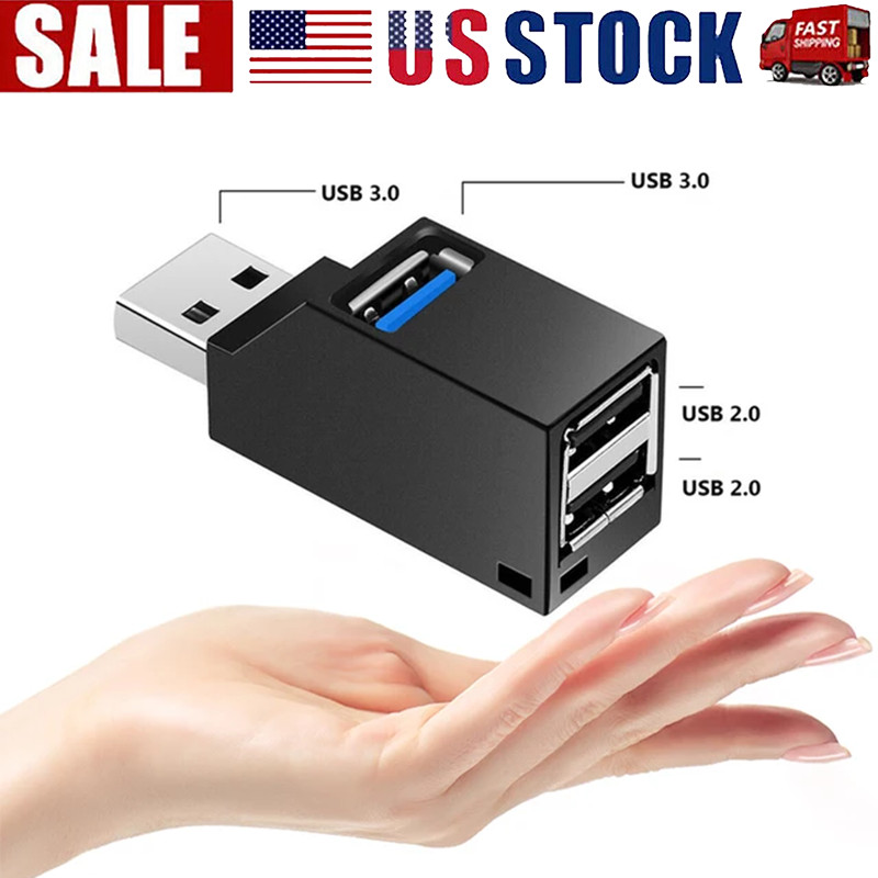 3 Port USB 3.0 Hub Portable High Speed Splitter Box For PC Notebook Laptop lot