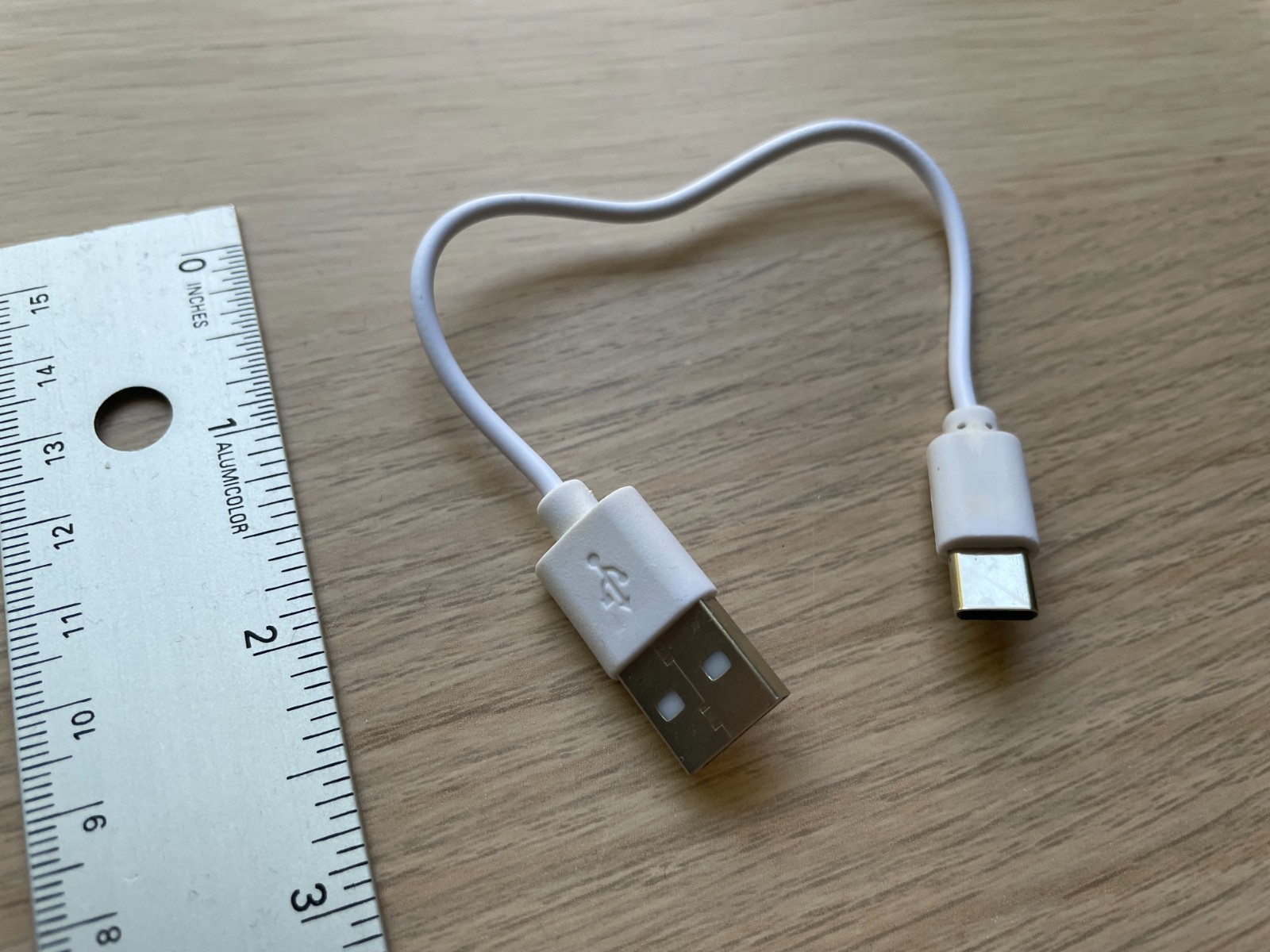 8 inch USB-A to USB-C charging cable, connector, adapter USB/USB-C