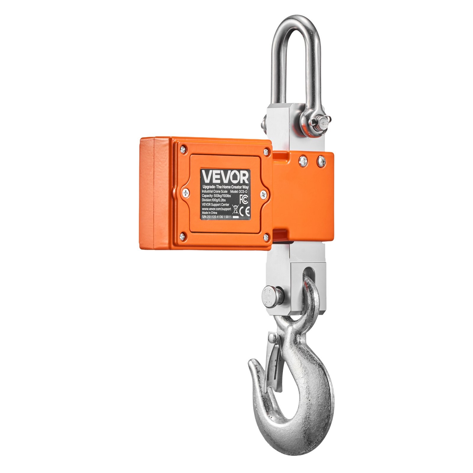 Digital Crane Scale, 1100 lbs/500 kg Max Capacity, Heavy Duty Industrial Hanging