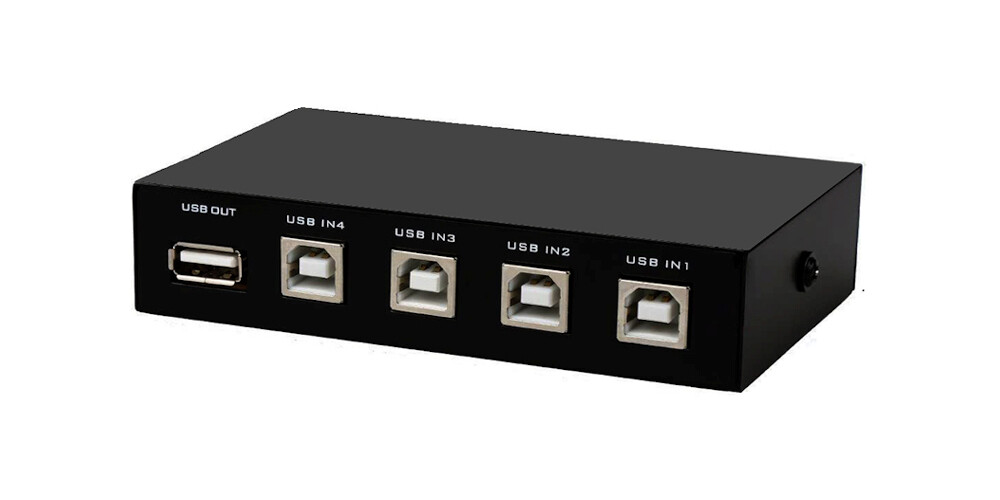 4-Port USB 2.0 Manual Switch – 4 PC To 1 USB Device