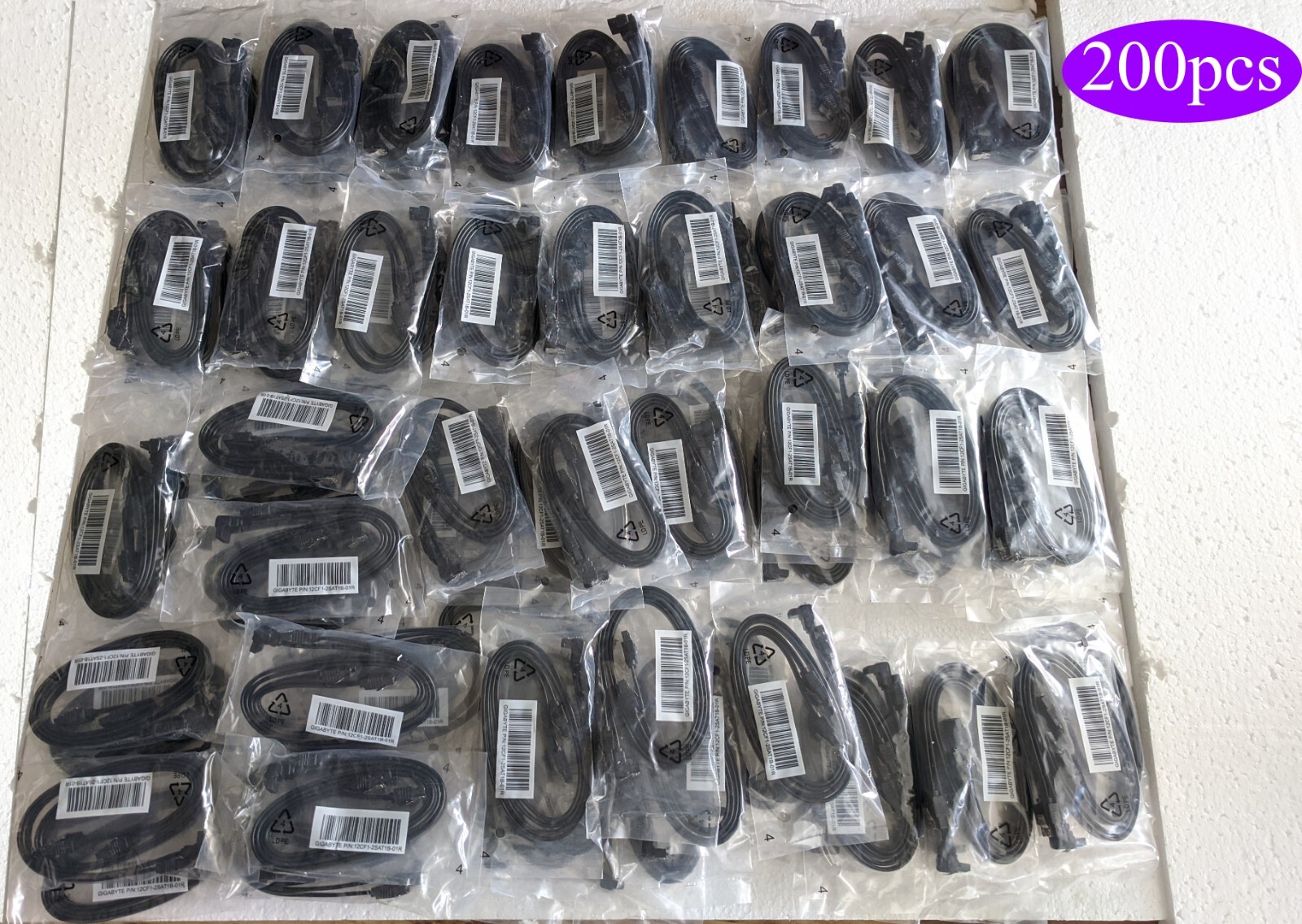 Lot 200 pcs: NEW 19″ Gigabyte SATA 3.0 6Gb/s 90 degree/Straight PC Data Cables
