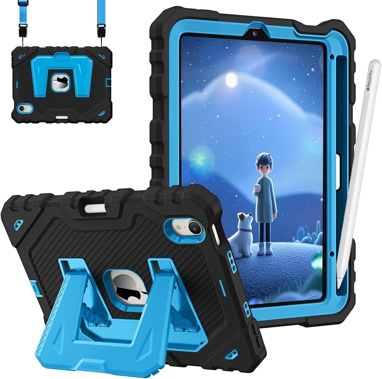 Case for iPad mini 7 (A17 Pro) Fully-Body Rugged Heavy Duty Shockproof Cover