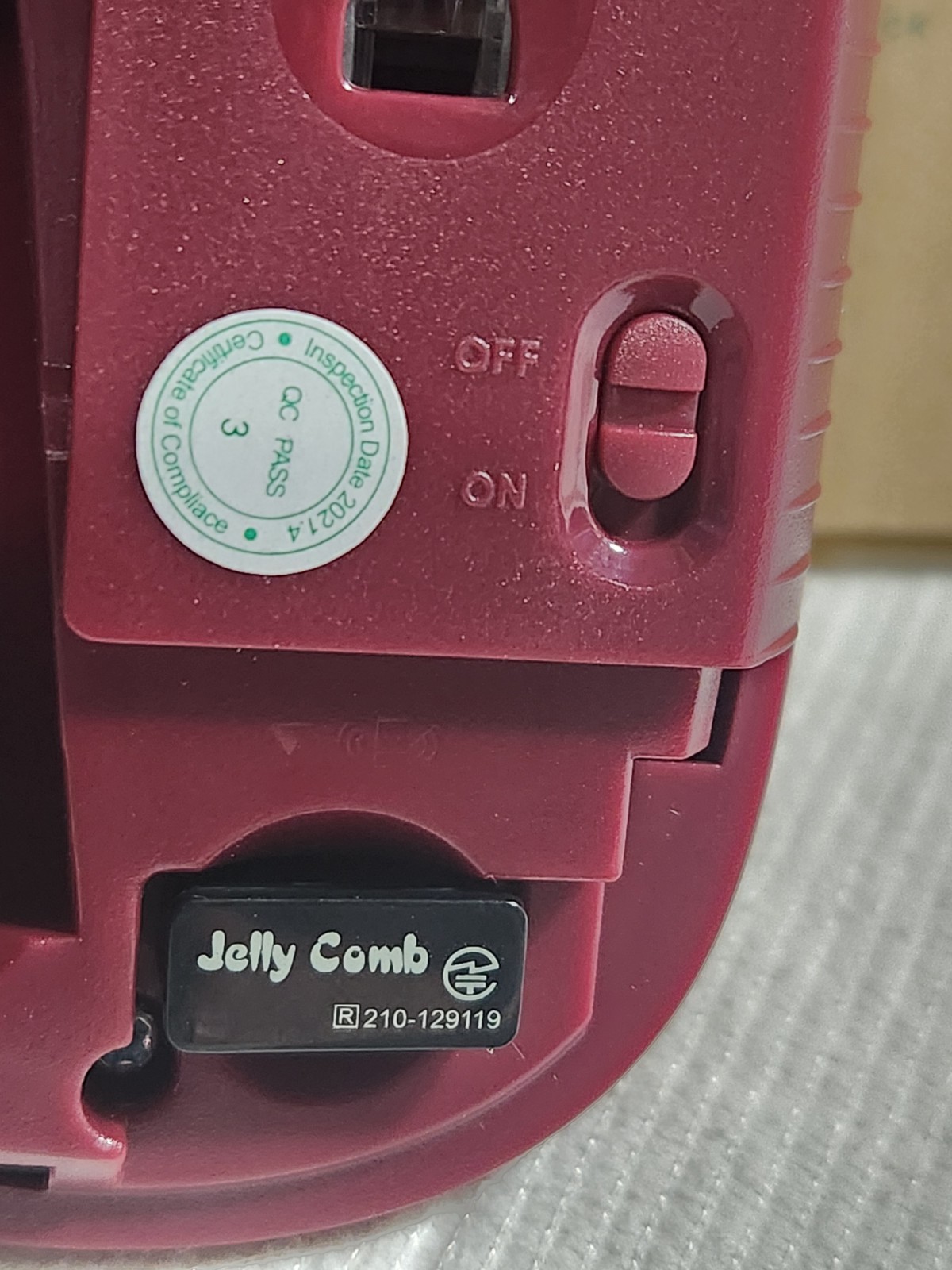 Jelly Comb MS001 2.4G Wireless Mouse Slim Silent Click Wine Red