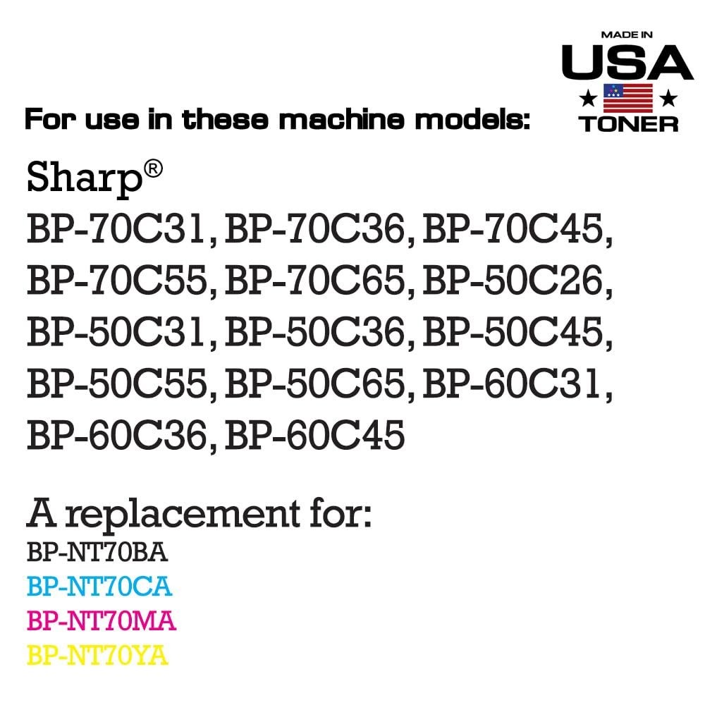 Toner for Sharp BP70C31/36/45/55/65,BP50C26/31/36/45/55/65,BP60C31/C36/45(Yel)