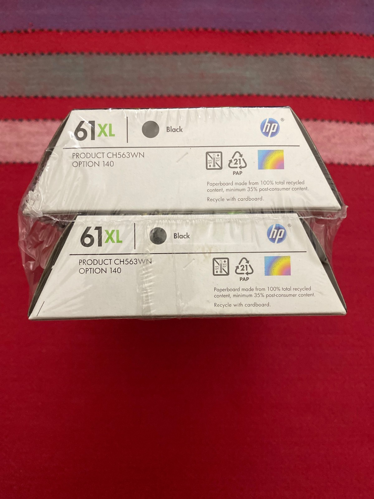 HP 61XL Black Ink Cartridge CH563WN-140 4 Pack New/Sealed Exp 1/2015