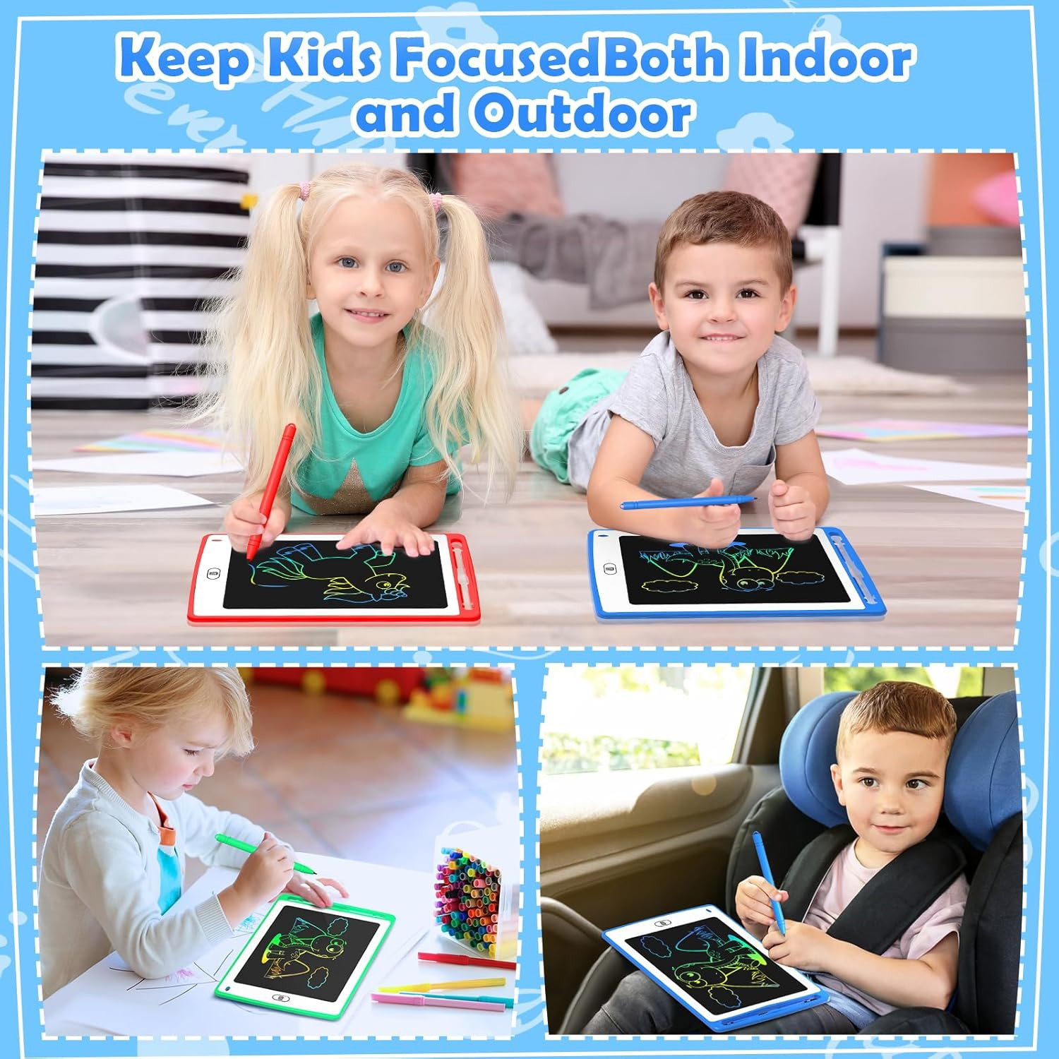 LCD Writing Tablet for Kids, 8.5 Inch Colorful Doodle Board Drawing Tablet, Educ