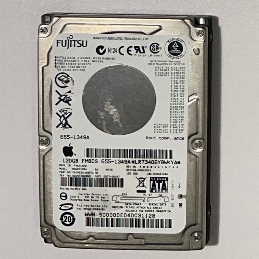 Fujitsu MHW2120BJ G2 120GB 2.5″ SATA Laptop Hard Drive 7200 RPM HDD