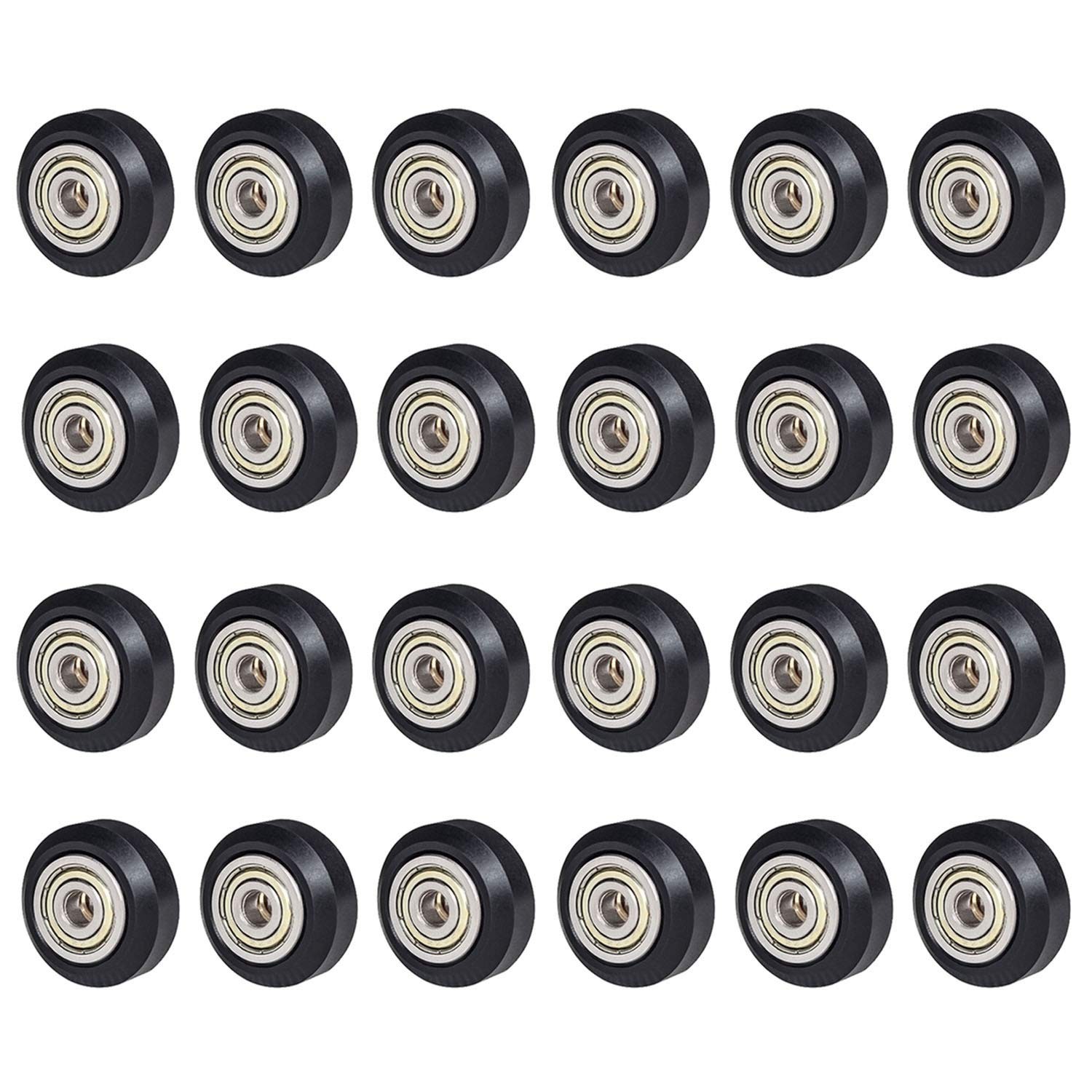 [24pcs/Pack] 3D Printer Wheel,Black POM Polycarbonate Roller 625zz