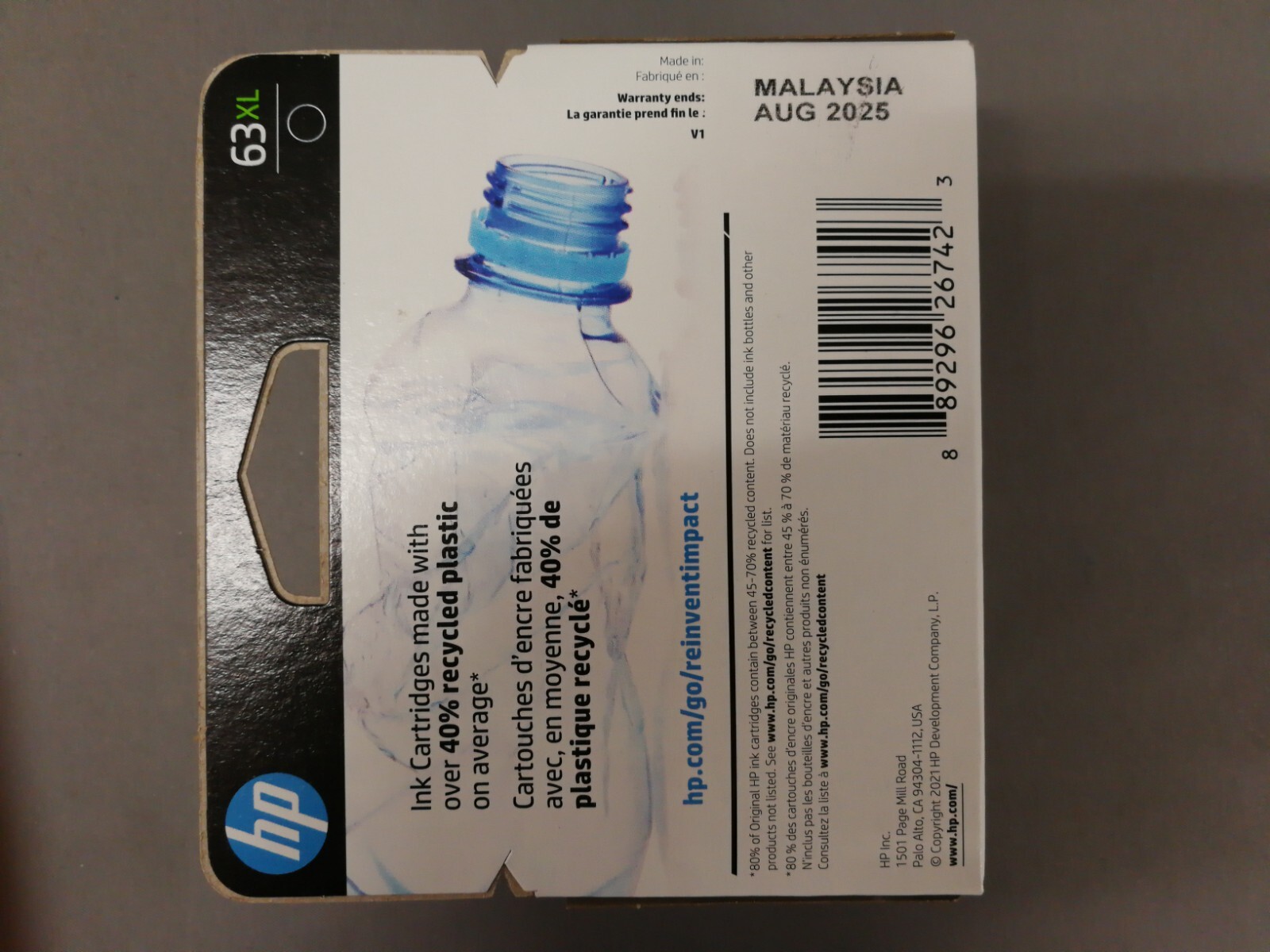 Exp 08/2025 New Genuine HP 63XL F6U64AN Black Ink Cartridge High Yield Deskjet
