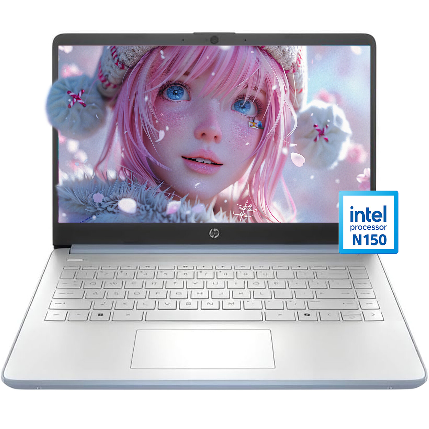 HP 14 in HD Laptop up to 3.6GHz computer Intel Processor N150, 4GB RAM 128GB UFS