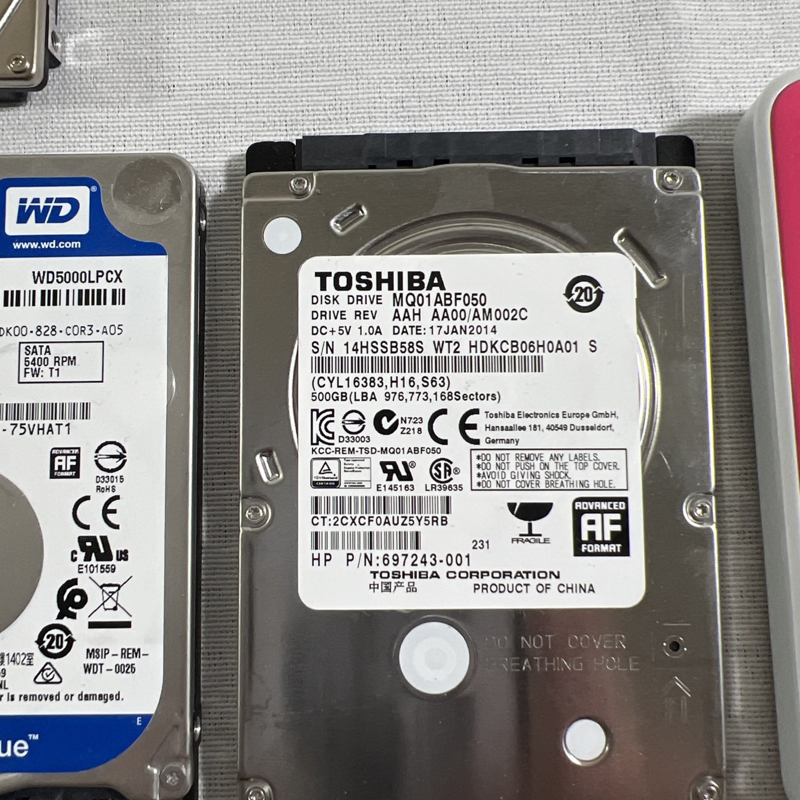 Lot of 11 1TB/ 500/640/750/128/250/480/512 GB HDD/ SSD *Tested & Formatted*