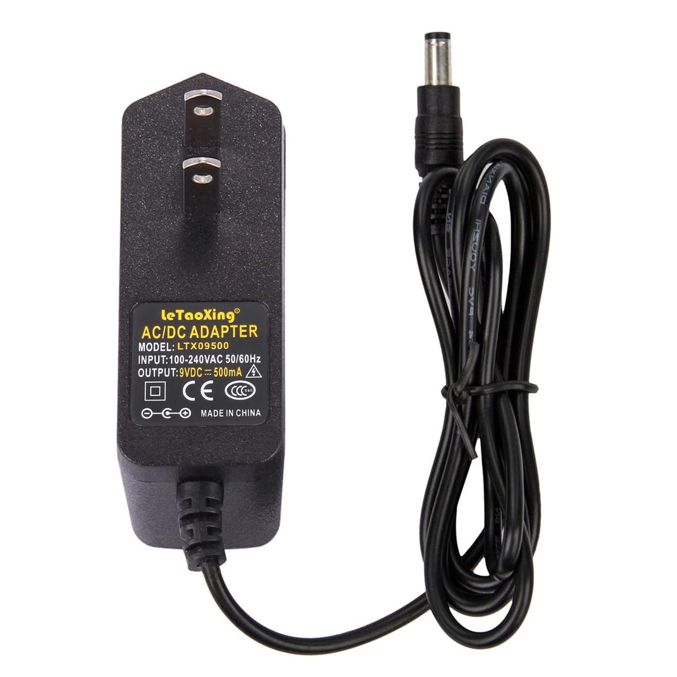 9V 500mA Power Supply – AC 100-240V to DC 0.5A Adapter Charger 4.5W for…