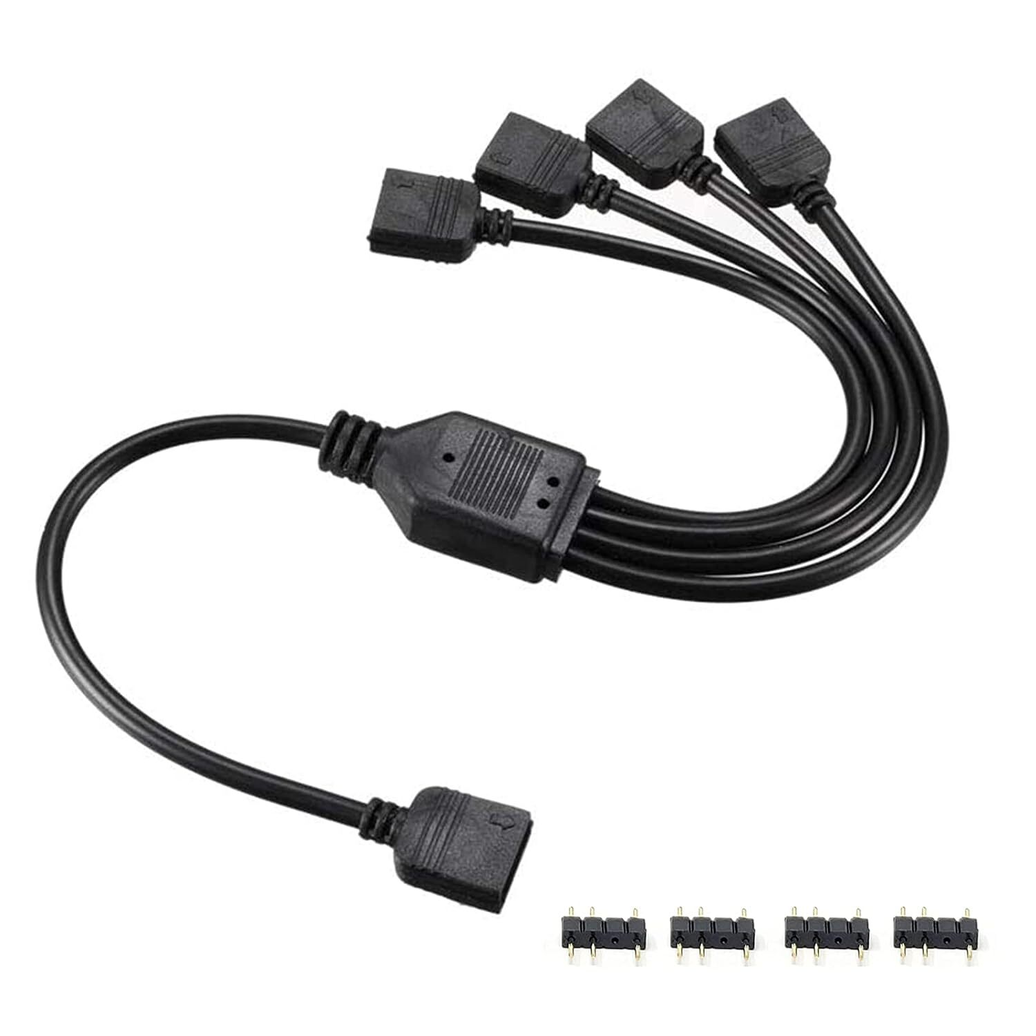 5V 3 Pin Argb Splitter 1 To 4 Cable For Rgb Led Strips And Fans
