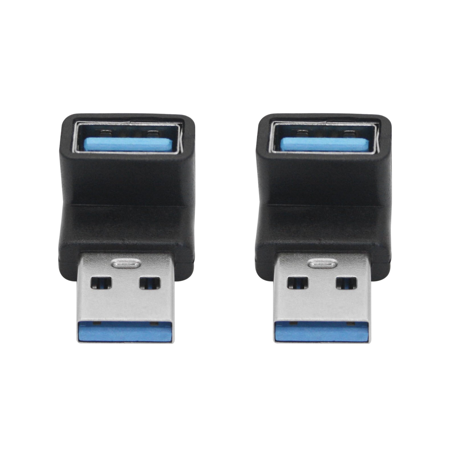 Right Angle USB 3.2 Male To Female Adapter 10Gbps 90 Degree Up Angle 2 PCS
