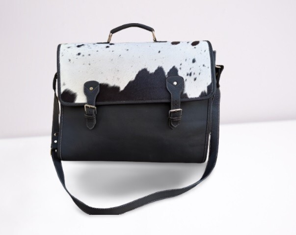Travel Business Meeting Cowhide Briefcase Leather Office Work Laptop Formal Bag