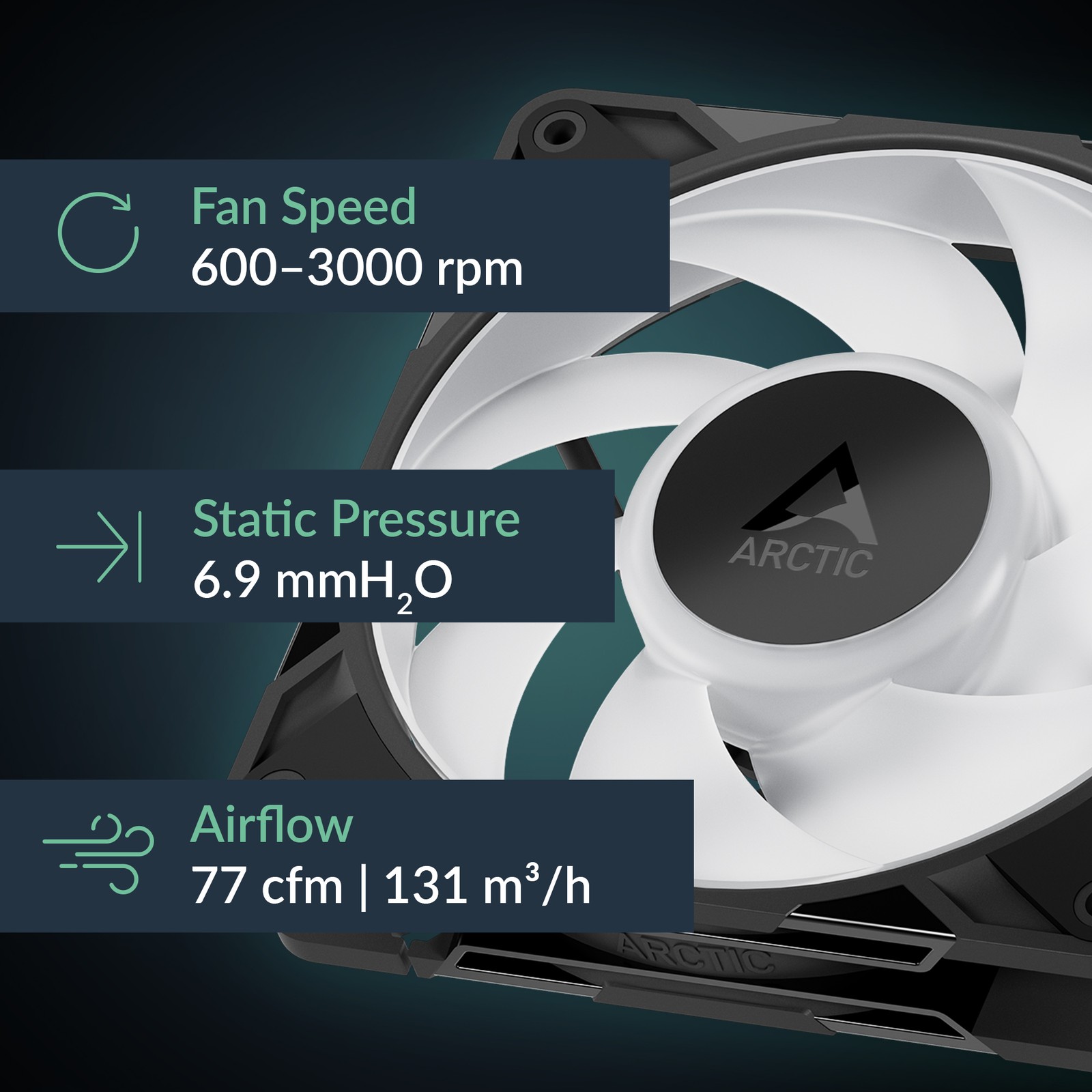 ARCTIC P12 Pro PST A-RGB (3 Pack) Fan 120 mm PWM PC Case Silent