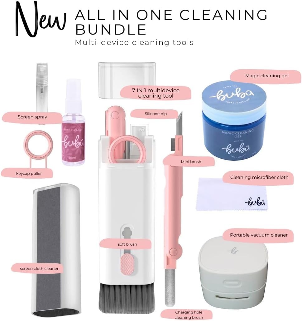 BUBA 7-in-1 Electronic Cleaning Kit with USB Desktop Vacuum – Multi-Device Clean