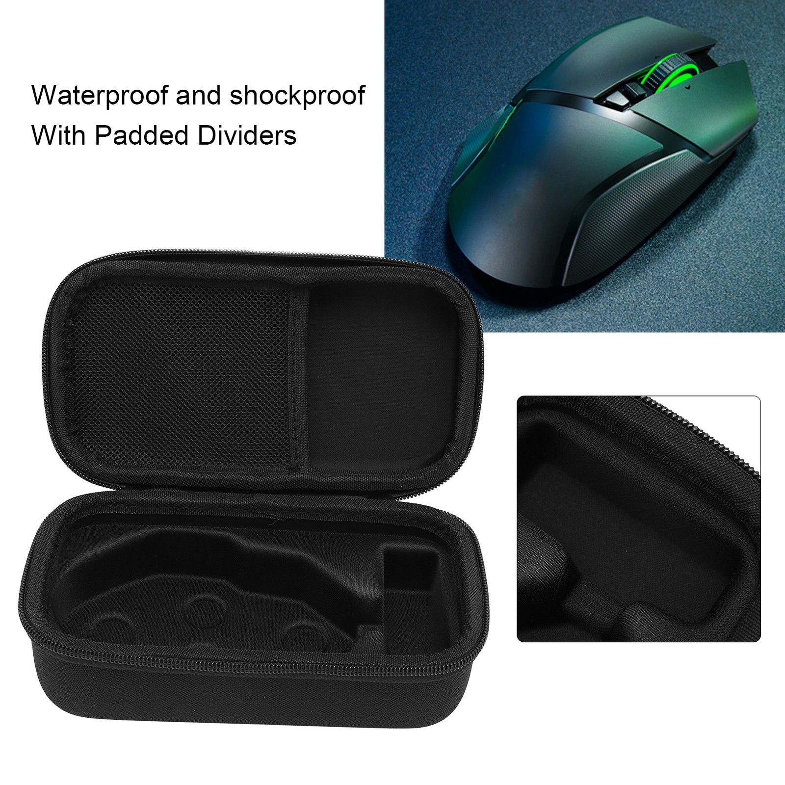 ｀Wireless Mouse Case Waterproof Shock Resistant Black Wireless Gaming Mouse E