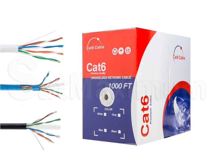 CAT6 Plenum UTP 1000FT CMP 23 AWG Cable 550MHz Solid Networking Wire Bulk LOT