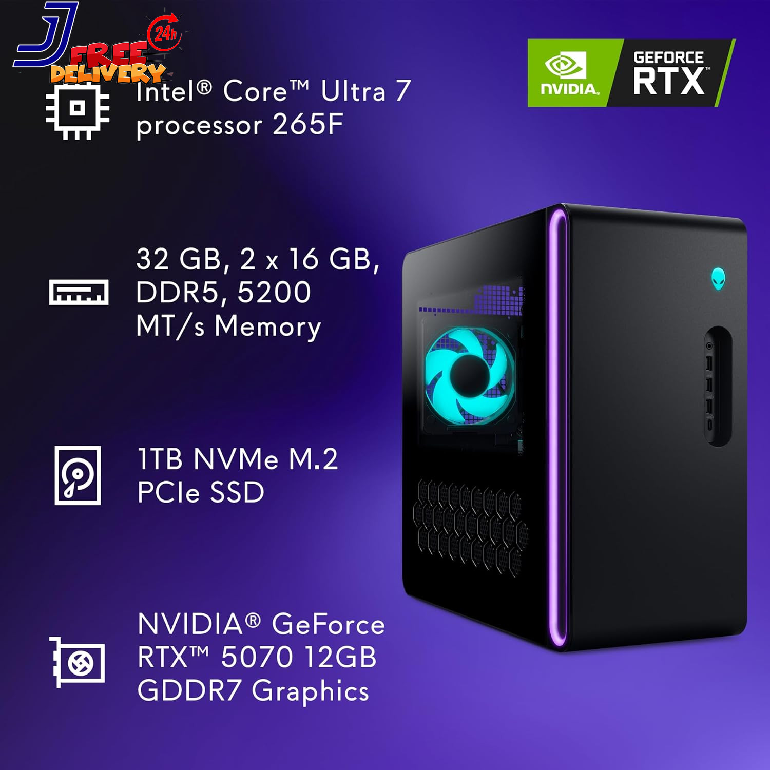 Aurora Gaming Desktop ACT1250 Intel Core Ultra 7 265F 32GB DDR5 RAM 1TB SSD NVID