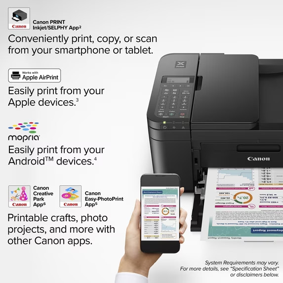 Canon PIXMA TR4722 All-In-One, Wireless Color Inkjet Printer for Home Office Use