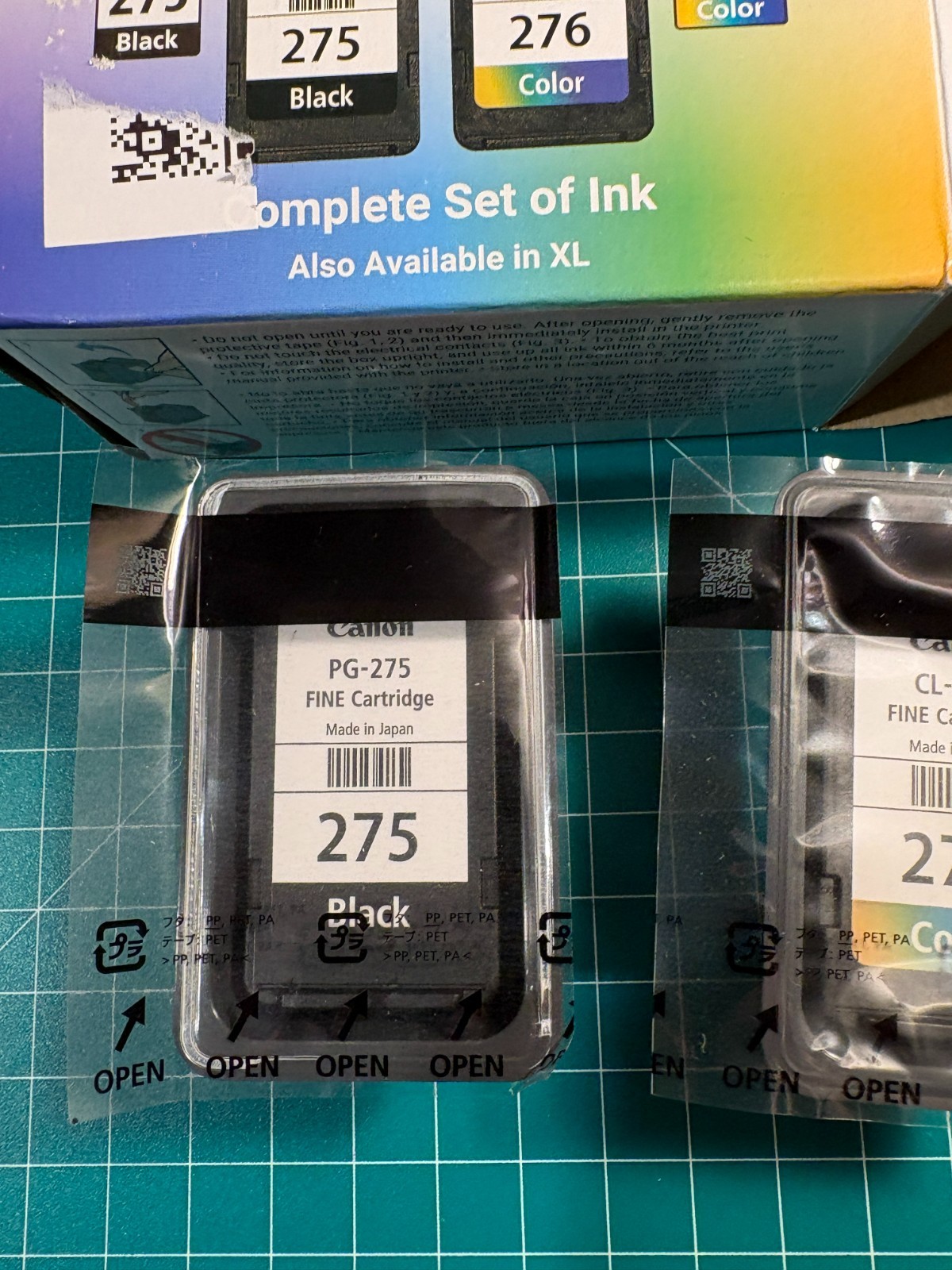 Canon 275 Black 276 Color Complete Ink Cartridge Unused open box PG-275 CL-276