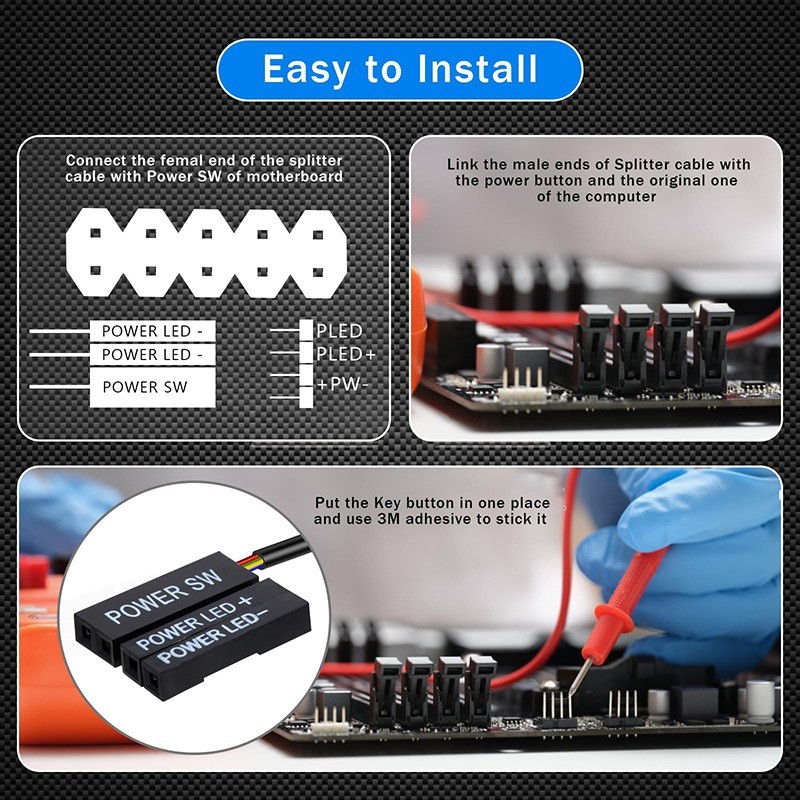 Desktop Computer Switch PC Motherboard External Start Power On/Off Switch Button