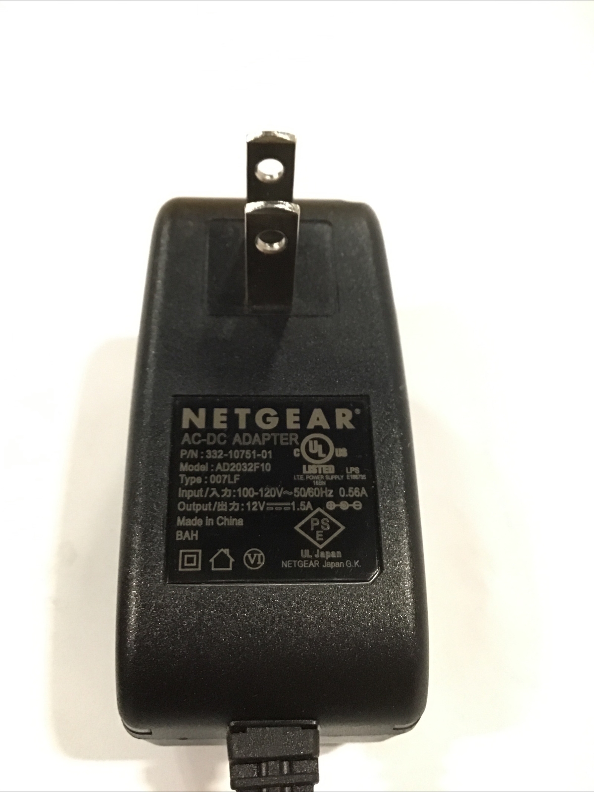 Lot 100 – NETGEAR 12V 1.5A AC ADAPTER 2ABB018F 332-10927-01 Power Supply 5.5mm