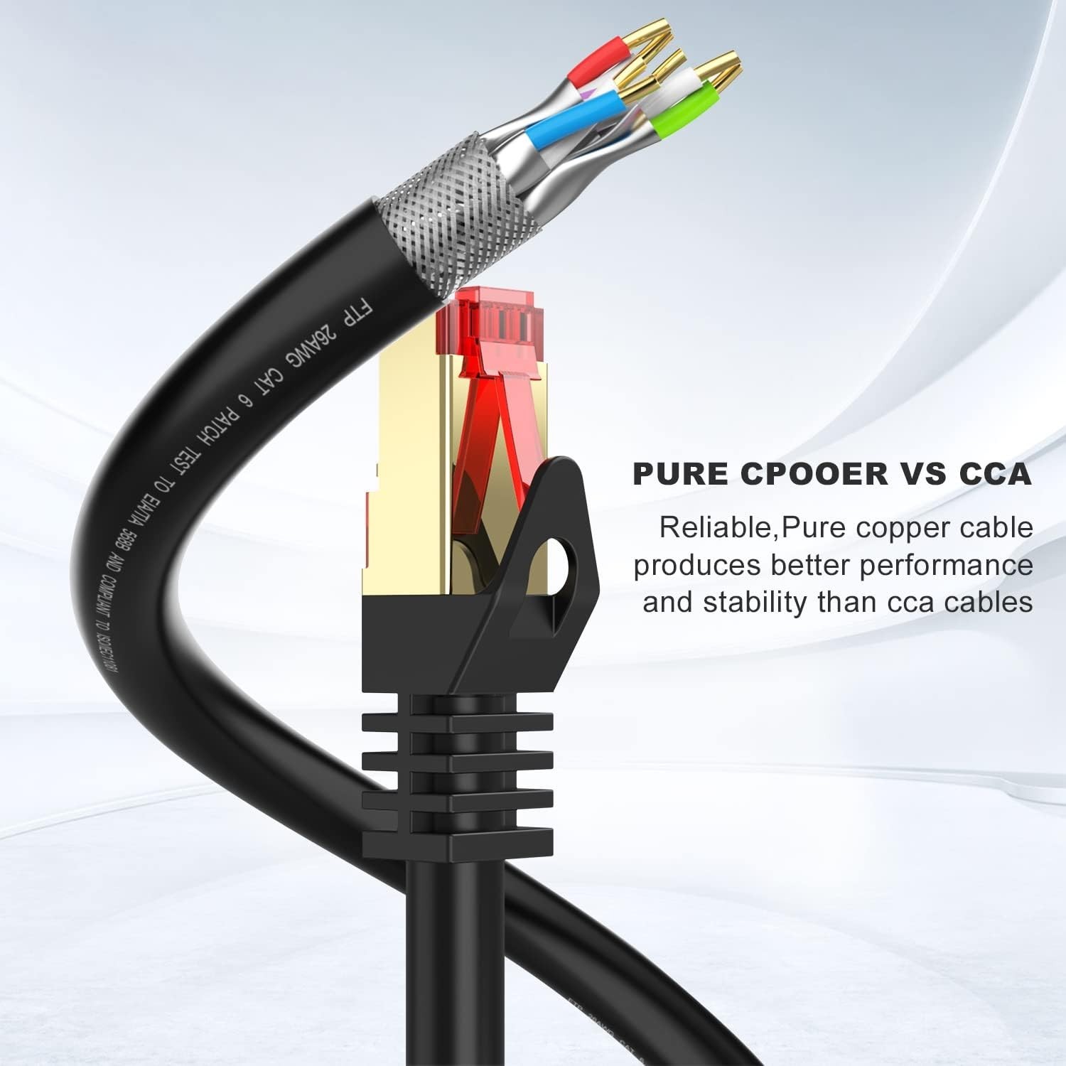 Cat6 Outdoor Ethernet Cable 150ft,Outdoor Shielded Grounded UV Resistant Wate…