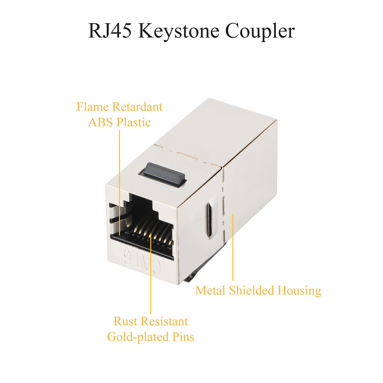 10/25X,Cat6/7 Shielded Coupler RJ45 Ethernet Female to Female Keystone Jack